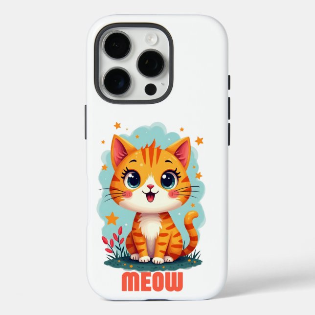 Coques Case-Mate iPhone Meow iPhone 16 Pro Coque-Mate - Protection chic (Verso)