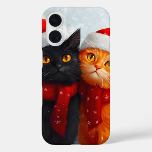 Coque Pour iPhone 16 Meowy Christmas Winter Love