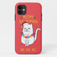 Meowy Kalikimaka Funny Chat Santa Hat Noël