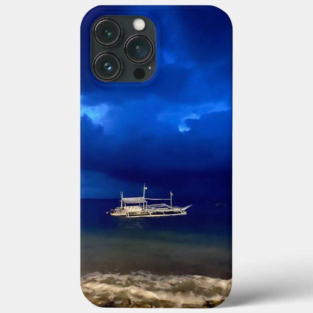 Coques Case-Mate iPhone Mer nocturne. affiche piédestal signe merci (Verso)