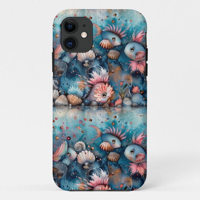 Coques Case-Mate iPhone Mer savonneuse habitants de poissons amusants (Dos)