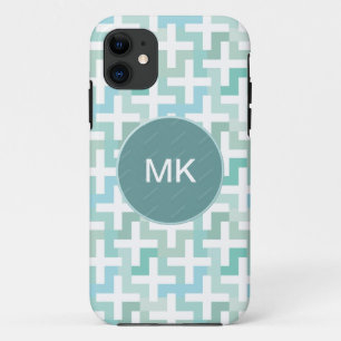 Coque iPhone 11 Mer vert géométrique
