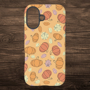 Coque Pour iPhone 16 Merci aux Citrouilles et Motifs Feuille