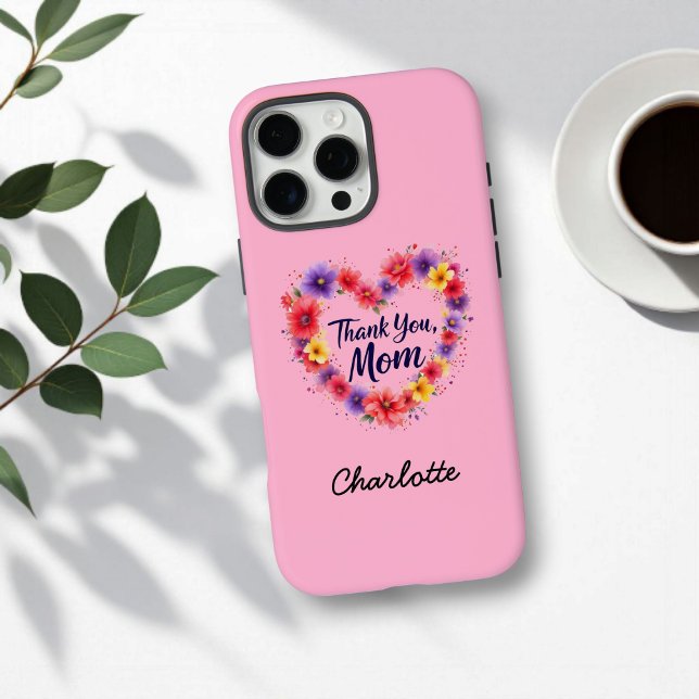 Coques Case-Mate iPhone Merci Maman | Fête des mères florales personnalisé (Créateur téléchargé)