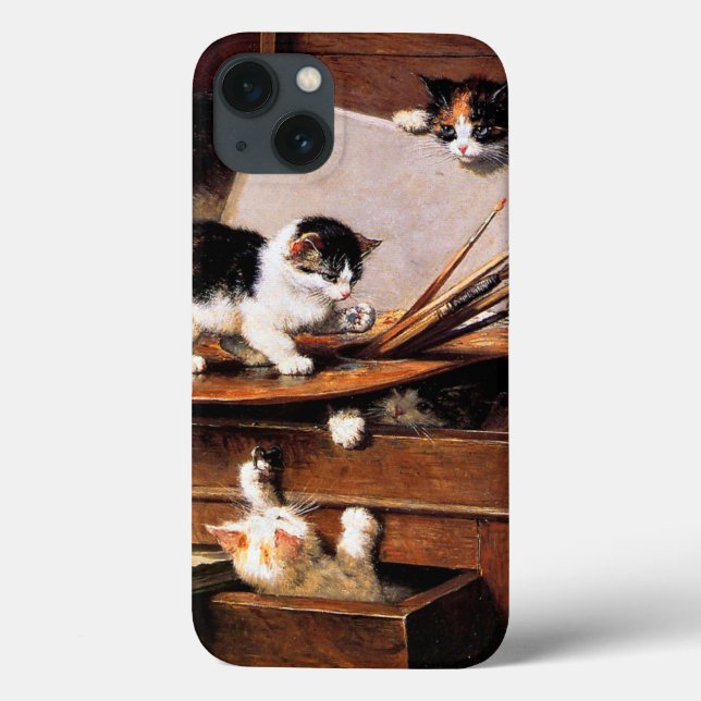 Coques Case-Mate iPhone Mère Chat et chatons sur table (Verso)