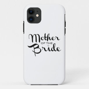 Coques Pour iPhone Mère de mariée Retro Script noir sur blanc