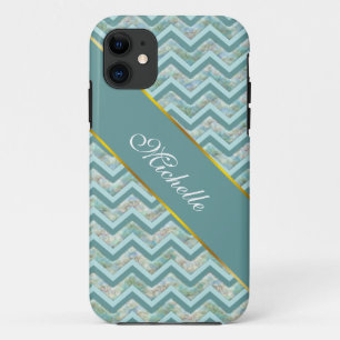 Case-Mate iPhone Case Mère de Pearl Turquoise ZigZag