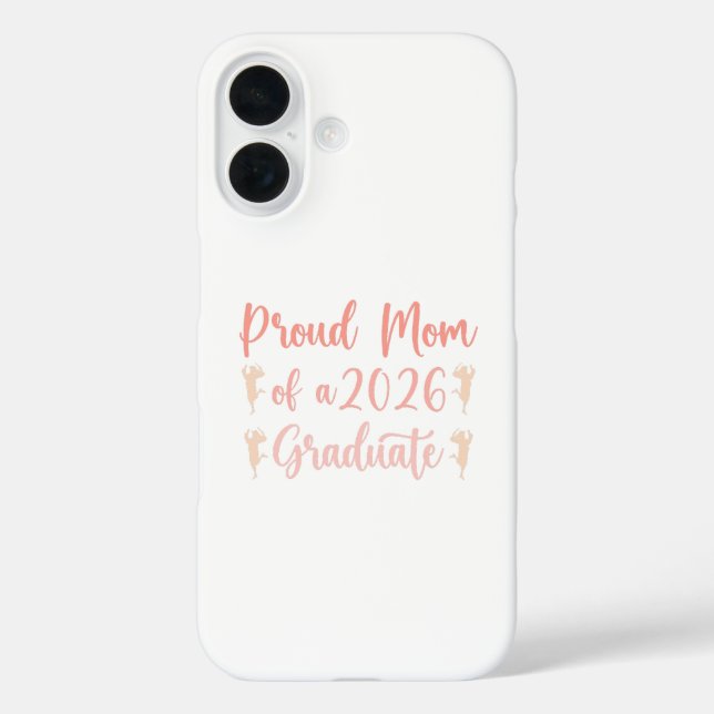 Coques Case-Mate iPhone Mère fière d'un étudiant de la promotion 2026 en d (Verso)