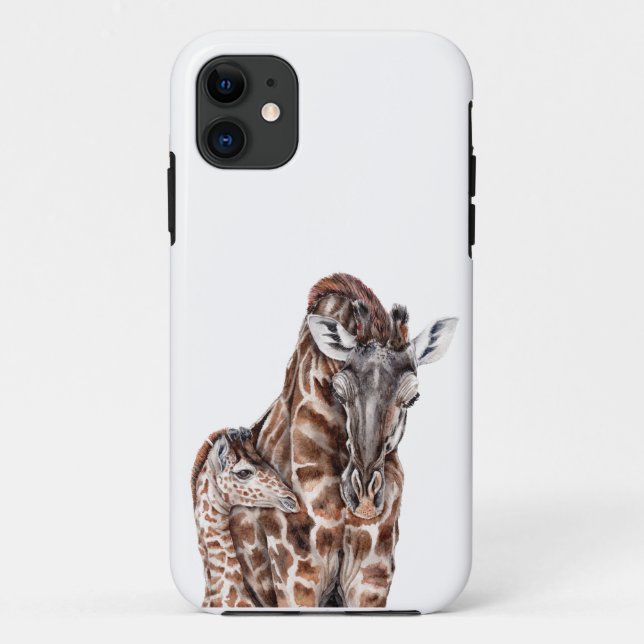 Coques Case-Mate iPhone Mère Giraffe avec Bébé Giraffe (Dos)