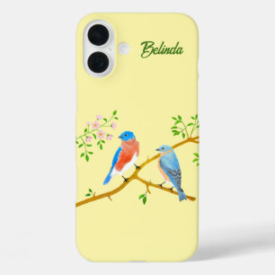 Coque Pour iPhone 16 Plus Merles bleus
