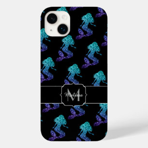 Coque Case-Mate iPhone Mermaid aqua bleu ombre motif Monogramme