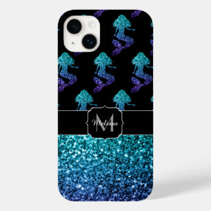 Coque Case-Mate iPhone Mermaid aqua bleu ombre motif Monogramme