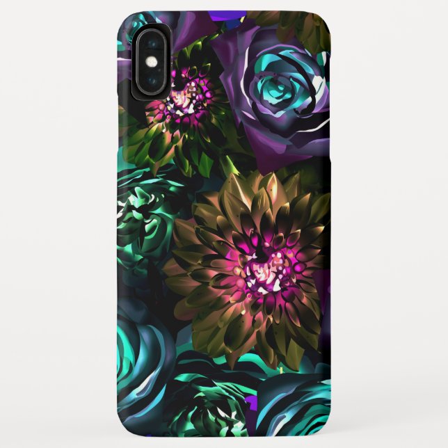 Coques Case-Mate iPhone Merveilleux Glamour Fleuris Fleurs Gras Sombre (Dos)