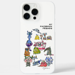 Coque iPhone 16 Pro Max Mes amis Facebook Monstres de dessin