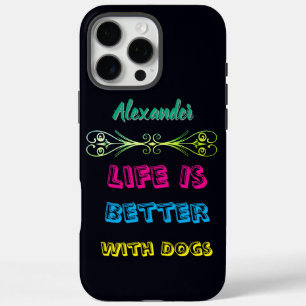 Coque iPhone 16 Pro Max Message vibreux pour les amoureux de les chiens !