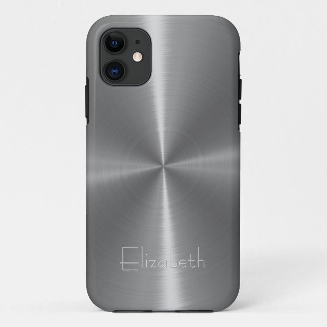 Coques Case-Mate iPhone Métal argenté en acier brillant (Dos)
