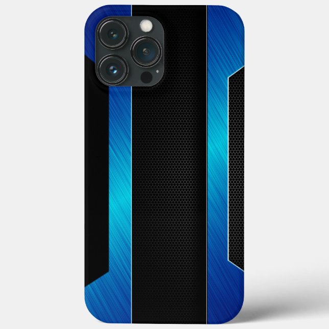 Coques Case-Mate iPhone Métal bleu lisse (Verso)