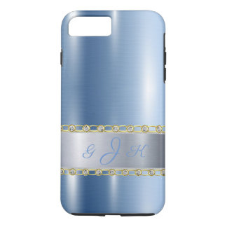 Case-Mate iPhone Case Métal Bleu, Rhinestones Personnalisés