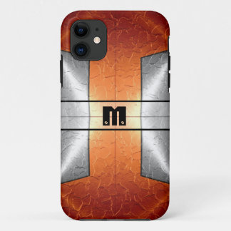 Coque Case-Mate iPhone Métal brillant orange argenté 9 d'acier inoxydable