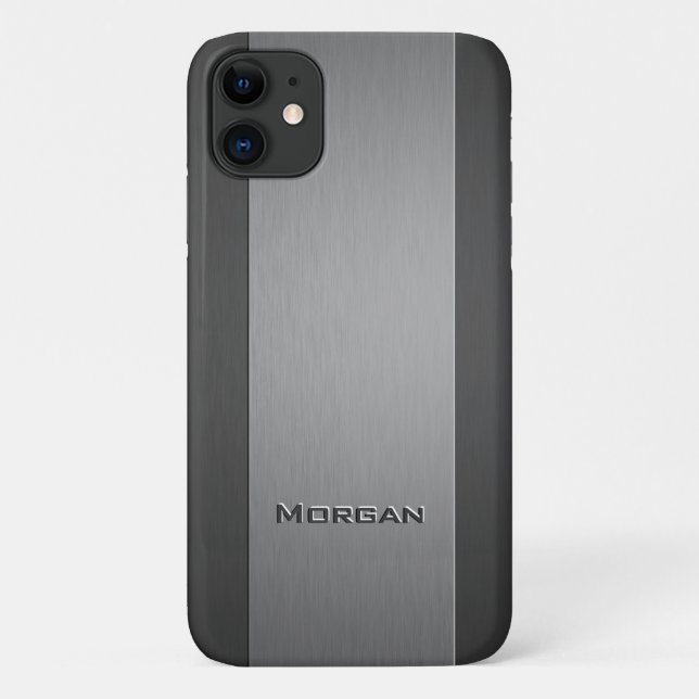 Coques Case-Mate iPhone Métal brossé deux formes - Nom (Dos)