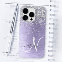 Métal brossé violet Parties scintillant d'argent N