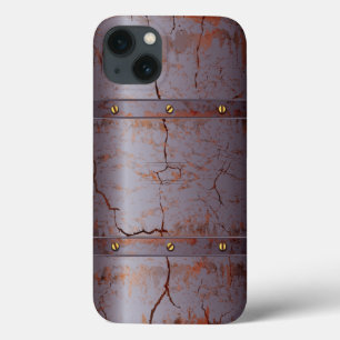 Etui iPhone 13 Métal criqué rouillé