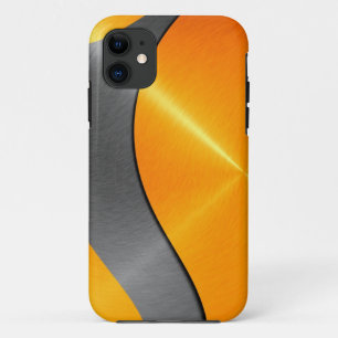 Coques Pour iPhone Métal d'or et d'acier inoxydable de noir