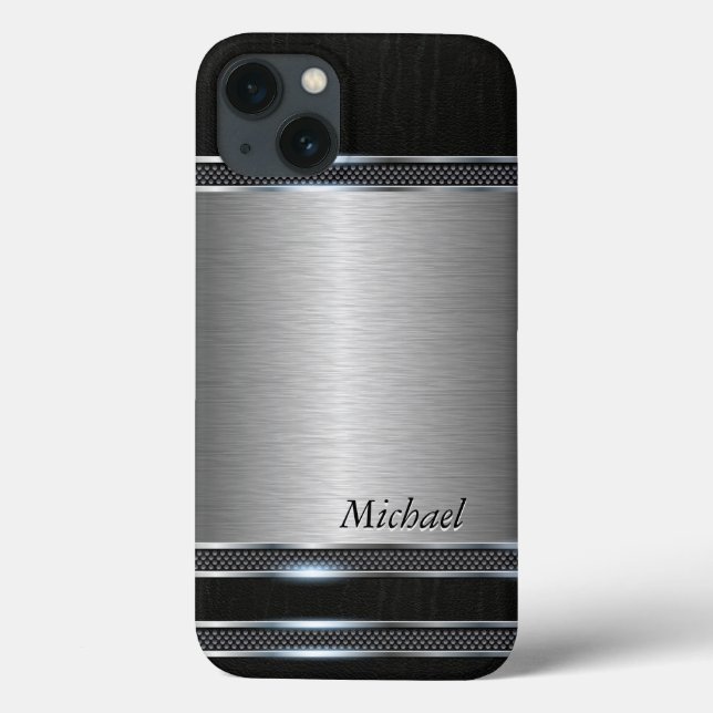Coques Case-Mate iPhone Métal élégant avec look cuir (Verso)