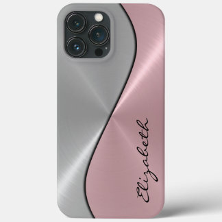 Case-Mate iPhone Case Métal en acier inoxydable argenté et rose