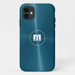 Etui iPhone Case-Mate Métal en acier inoxydable brillant bleu