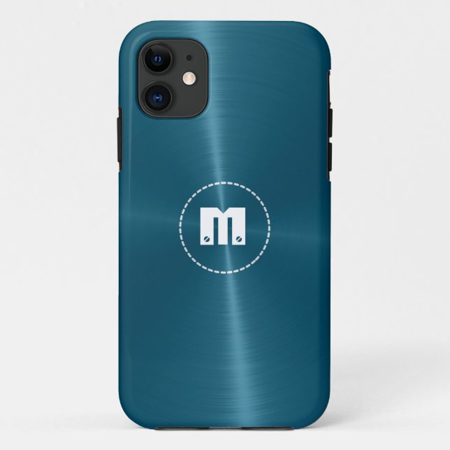Coques Case-Mate iPhone Métal en acier inoxydable brillant bleu (Dos)