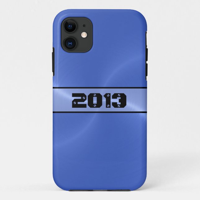 Coques Case-Mate iPhone Métal en acier inoxydable brillant bleu 2 (Dos)