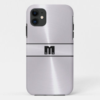 Coque iPhone 11 Métal en acier inoxydable brillant en argent 5