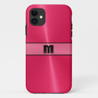 Coques Pour iPhone Métal en acier inoxydable brillant rouge 8