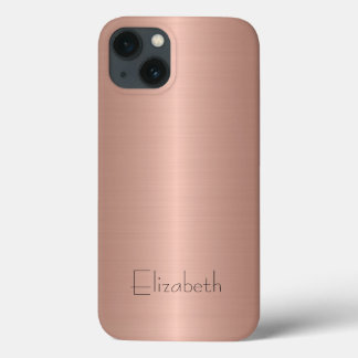 iPhone 13 Coque Métal en acier inoxydable bronze