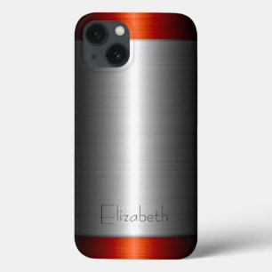 Coque Case-Mate iPhone Métal en acier inoxydable et rouge