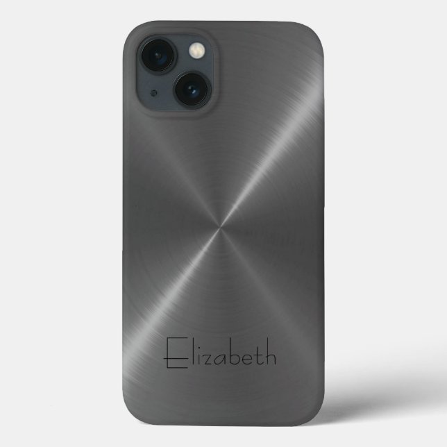 Coques Case-Mate iPhone Métal en acier inoxydable gris (Verso)