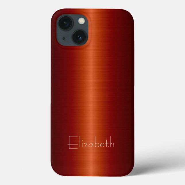 Coques Case-Mate iPhone Métal en acier inoxydable rouge (Verso)