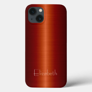 Etui iPhone 13 Métal en acier inoxydable rouge