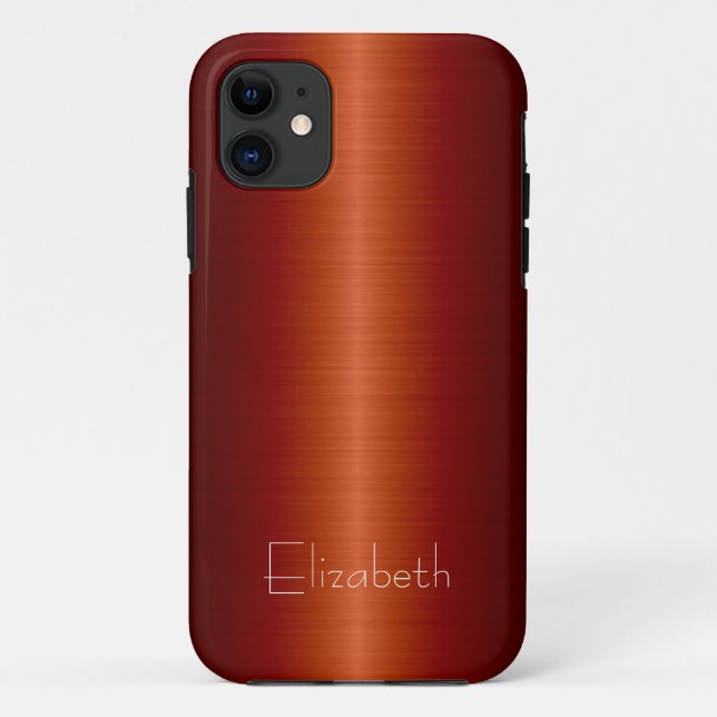 Coques Case-Mate iPhone Métal en acier inoxydable rouge 2 (Dos)