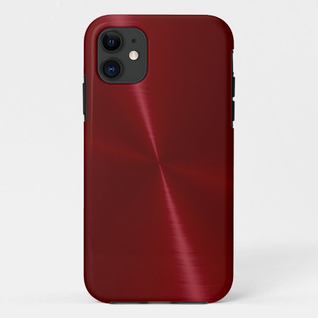 Coques Case-Mate iPhone Métal en acier inoxydable rouge foncé (Dos)