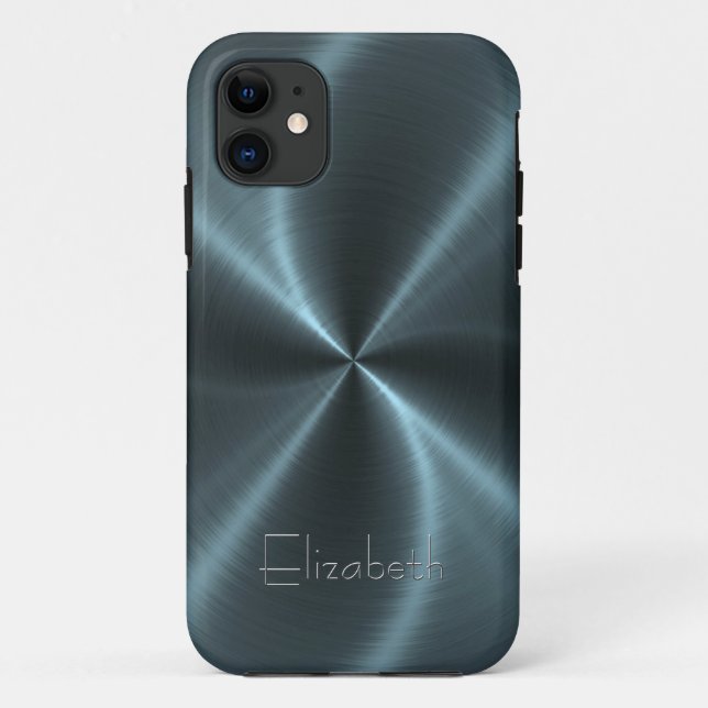 Coques Case-Mate iPhone Métal en acier radial brillant frais (Dos)