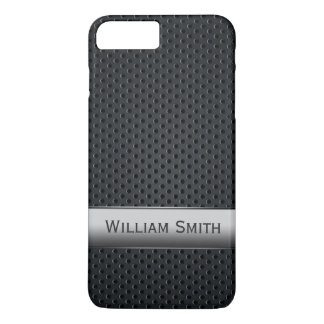 Coque iPhone 7 Plus Métal foncé rayé en acier