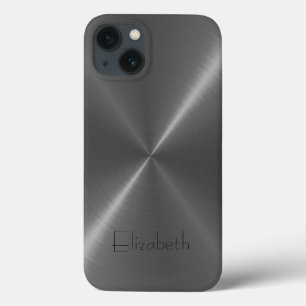 iPhone 13 Coque Métal gris d'acier inoxydable