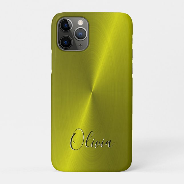 Coques Case-Mate iPhone Métal jaune brillant (Dos)