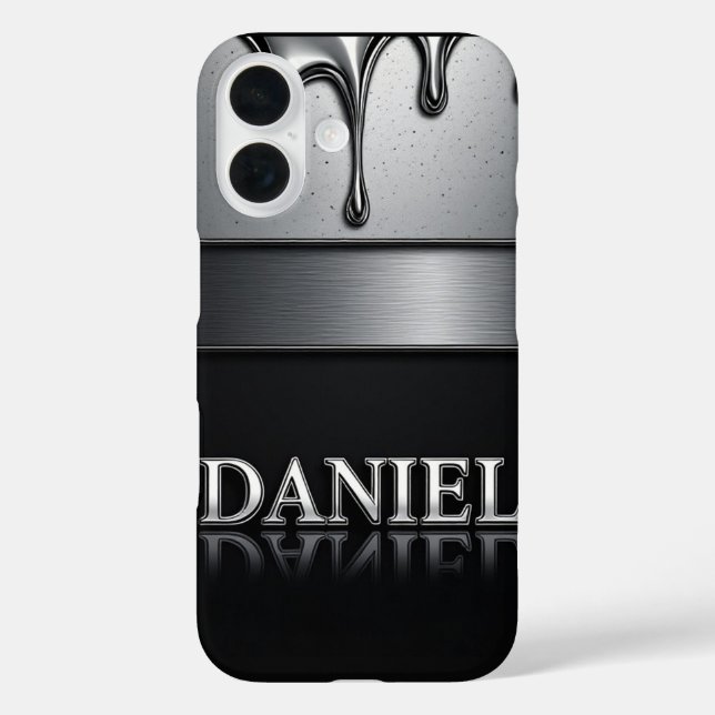 Coques Case-Mate iPhone 💧 Métal Liquide « Daniel » Coulée Chromée qui Dég (Verso)
