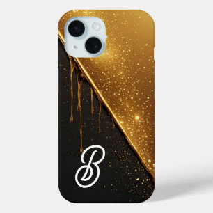 Coque Case-Mate iPhone 💎 Métal Liquide Étincelant Royal Doré Goutte à Go