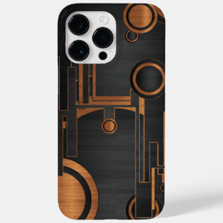 Coque Case-Mate iPhone métal noir avec cercles en bois
