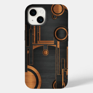 Coque Case-Mate iPhone métal noir avec cercles en bois