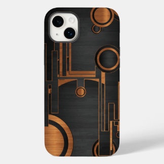 Coque Case-Mate iPhone métal noir avec cercles en bois